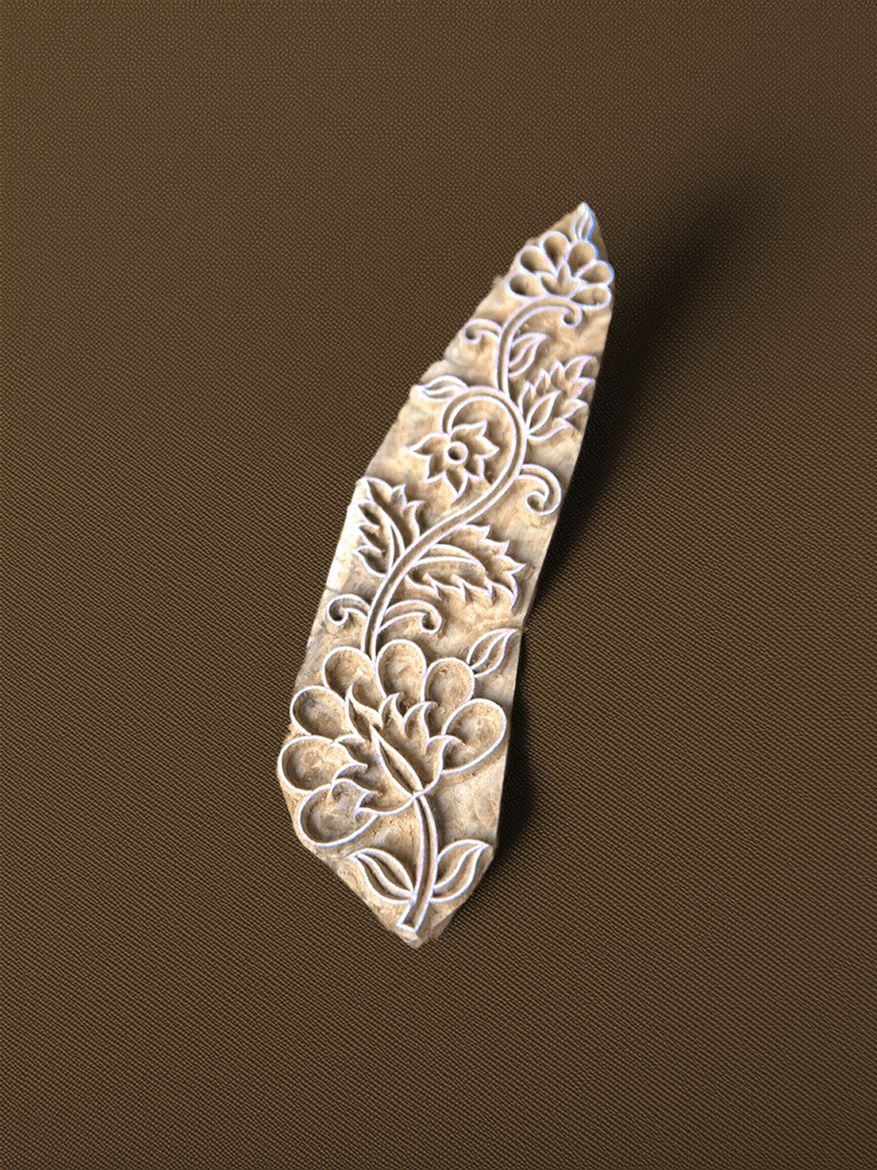 Shop Floral Vine in Wooden Kalamkari Block by K. Gangadhar