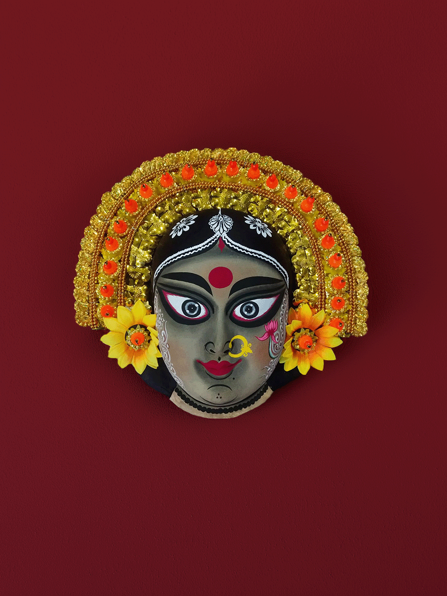 Shop Tribal Goddess Durga in Chhau Mask by Dharmendra Sutradhar