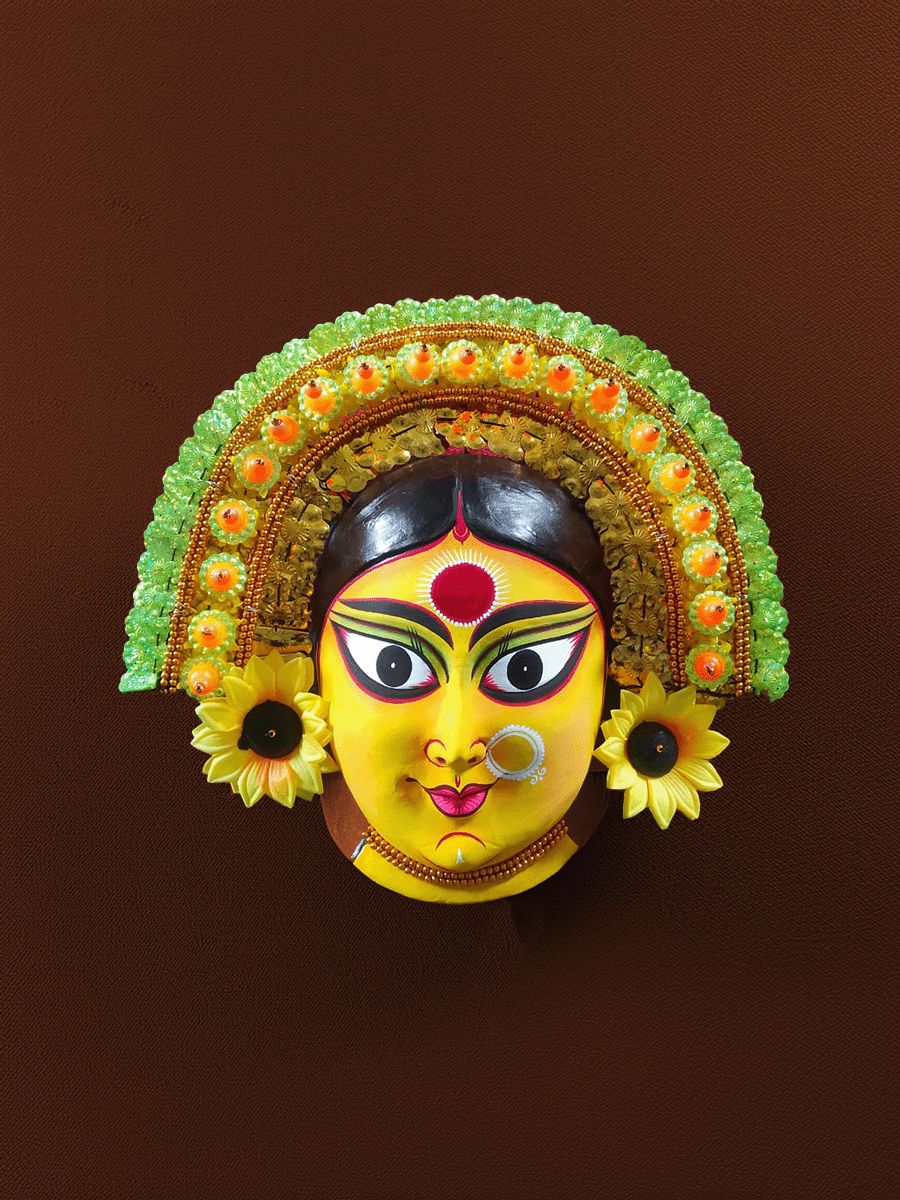 Shop Goddess Parvati: An Incarnation of Goddess Durga in Chhau Mask by Dharmendra Sutradhar