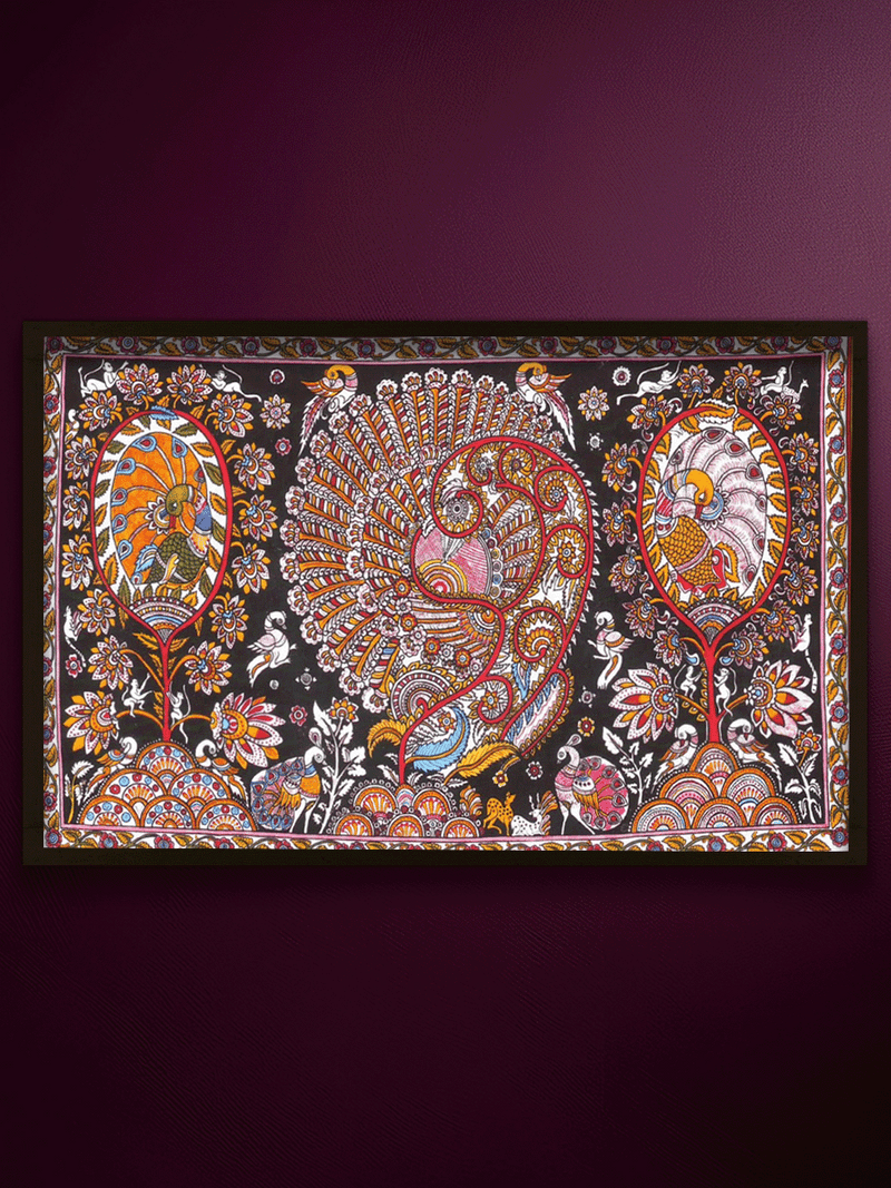 Shop Grace of Nature: Peacocks in Karuppur Kalamkari by K. Lakshminarayan