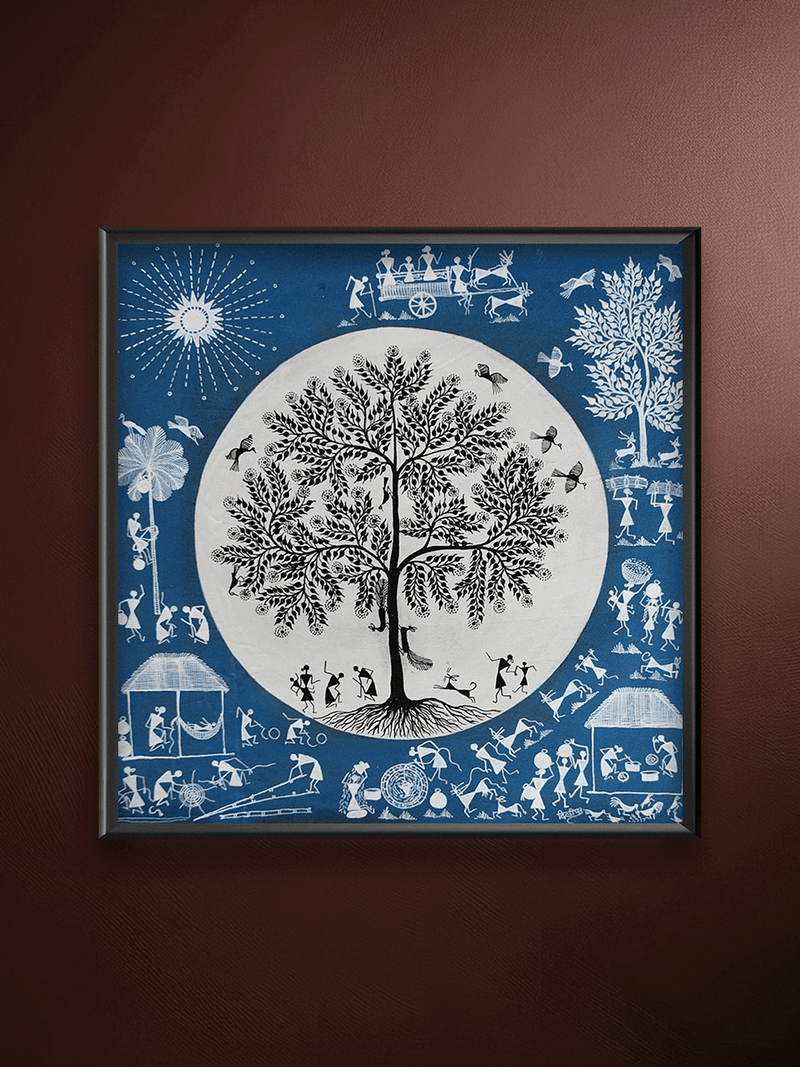 Shop Harmony beneath the Tree of Life: Warli by Dilip Bahotha