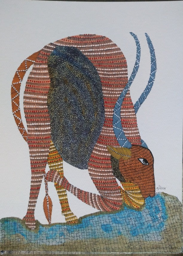 Buy Horns of Victory in Gond by Sukhiram Maravi