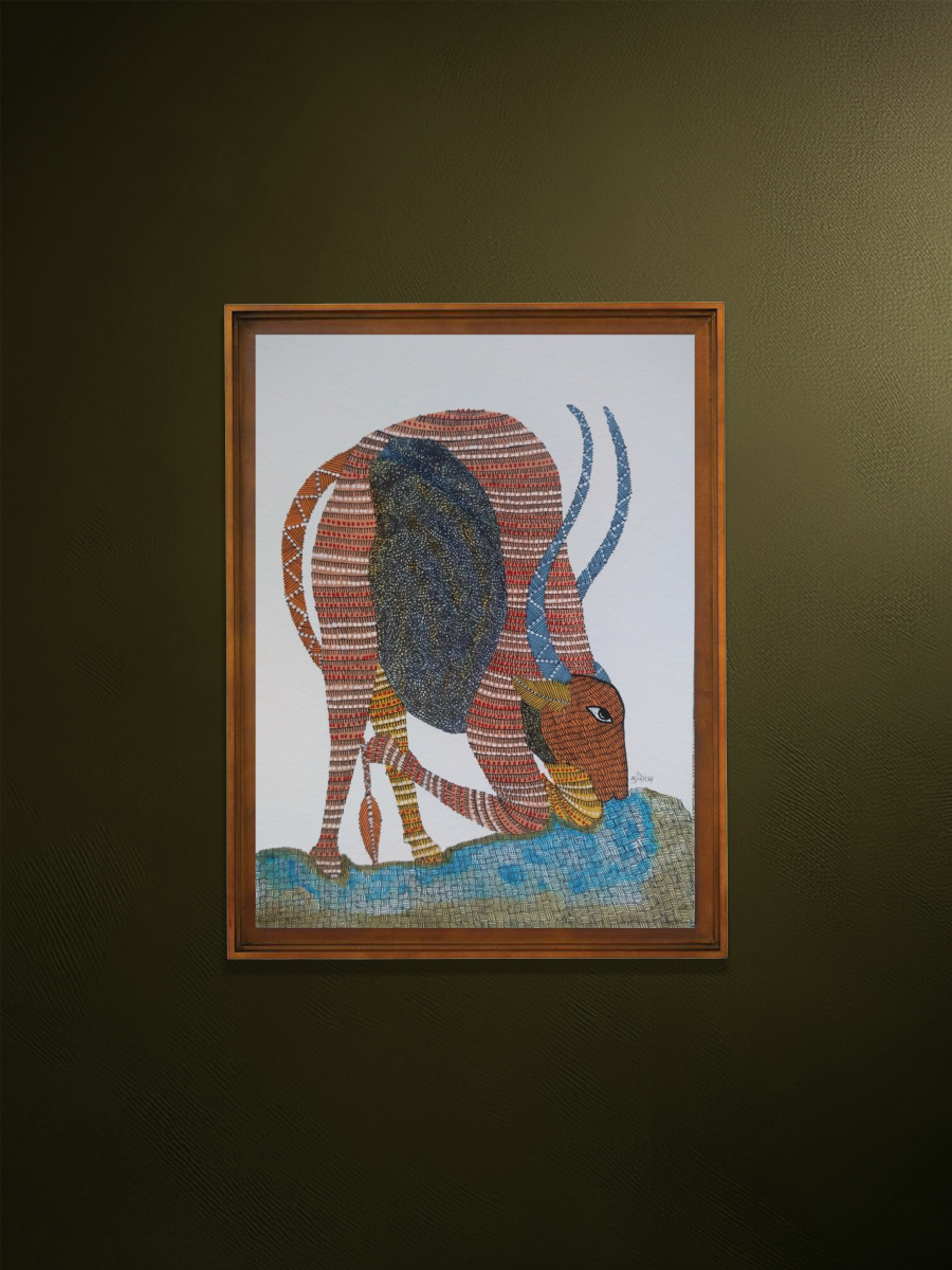 Buy Horns of Victory in Gond by Sukhiram Maravi