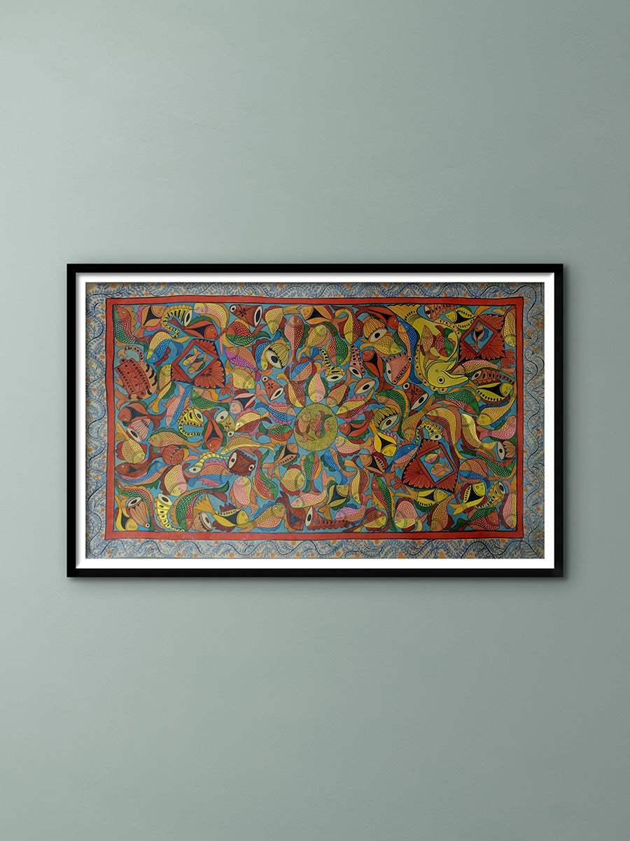 Shop Intricate Chowkas Pot Fish motif In Bengal Patachitra by Sonali Chitrakar
