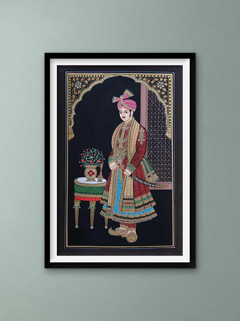 Buy Jodhpuri Pair - Miniature Painting By Rajendra Sharma