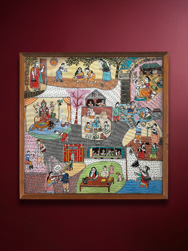 Shop Kolkata Cityscape in Madhubani by Avinash Karn