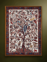 Shop Life in Village: Lush Flora and Fauna in Machlipatnam Kalamkari by Varun Kumar Pitchuka