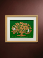 Shop Life's Canopy: Tree with Monkeys and Birds in Phad by Kalyan Joshi