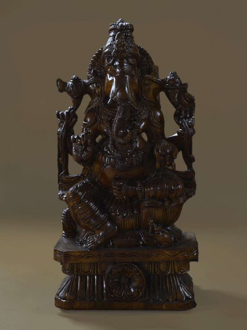 Shop Lord Ganesha: The God of Wisdom in Wood Carving by Shrinivasan