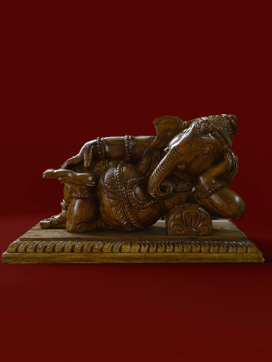 Shop Lord Ganesha: The Wise Remover of Obstacles in Wood Carving by Shrinivasan