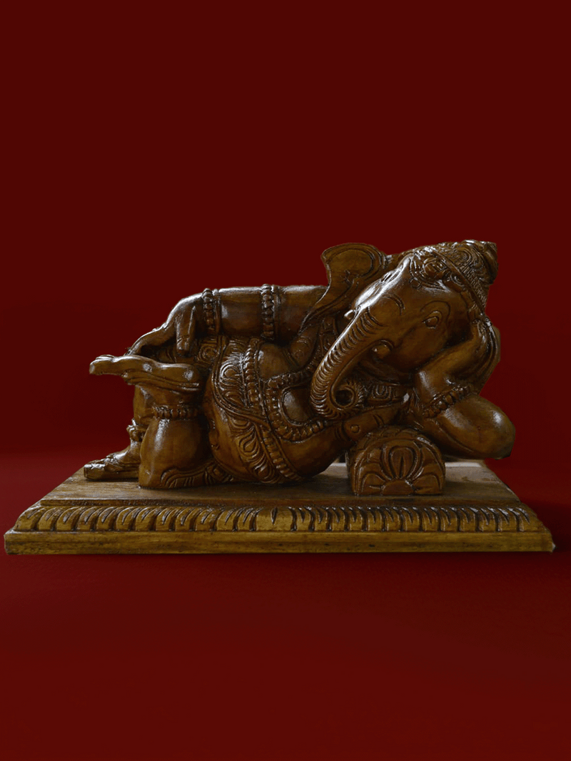 Shop Lord Ganesha: The Wise Remover of Obstacles in Wood Carving by Shrinivasan