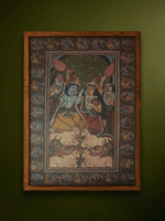 Shop Lord Krishna and Radha with Sacred Cows in Kalighat and Pattachitra Art by Sonali Chitrakar