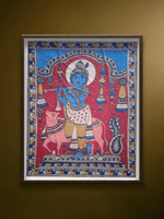 Shop Lord Krishna and the Sacred Cow in Kalamkari by Siva Reddy