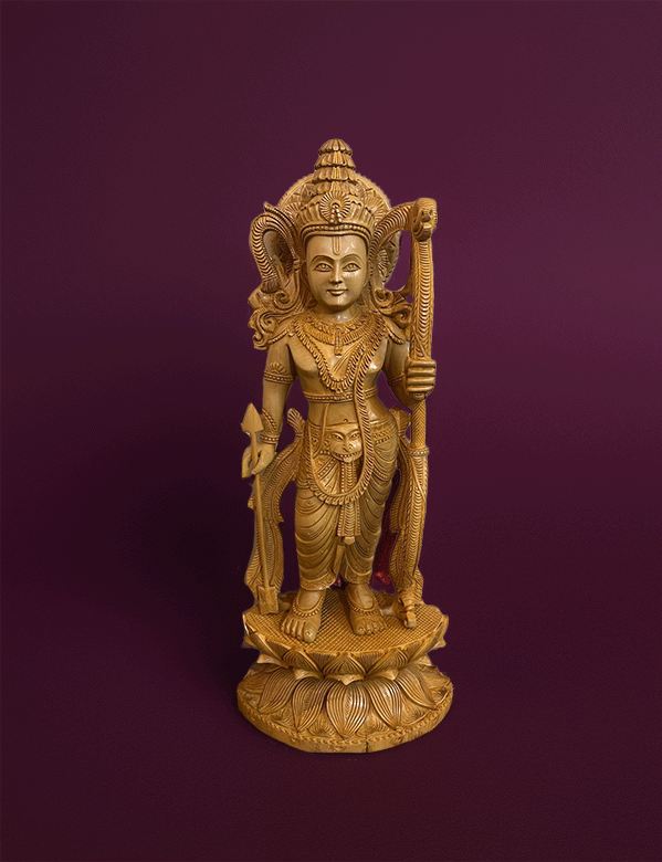 Shop Lord Rama in Kadam Wood carving by Om Prakash
