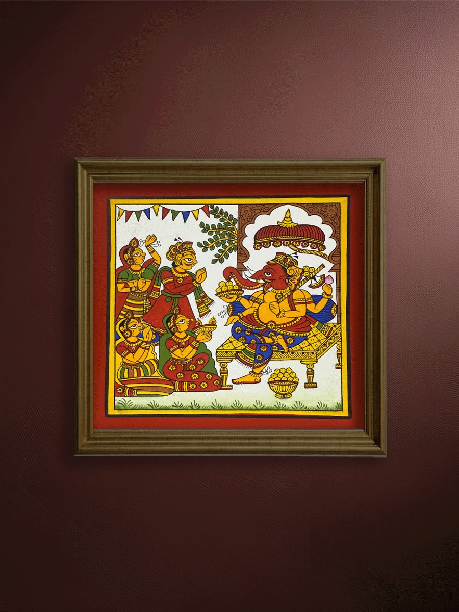 Shop Lord of Auspicious Beginnings: Lord Ganesha in Phad by Kalyan Joshi
