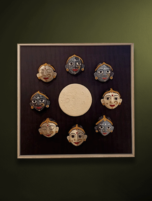 Shop Lunar Masks in Cheriyal Scroll by Sai Kiran