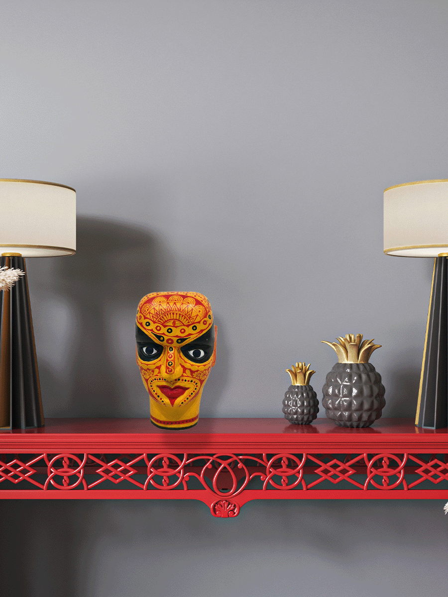 Buy Mukhathezhuthu Theyyam Mask by Sheratone Antique Arts