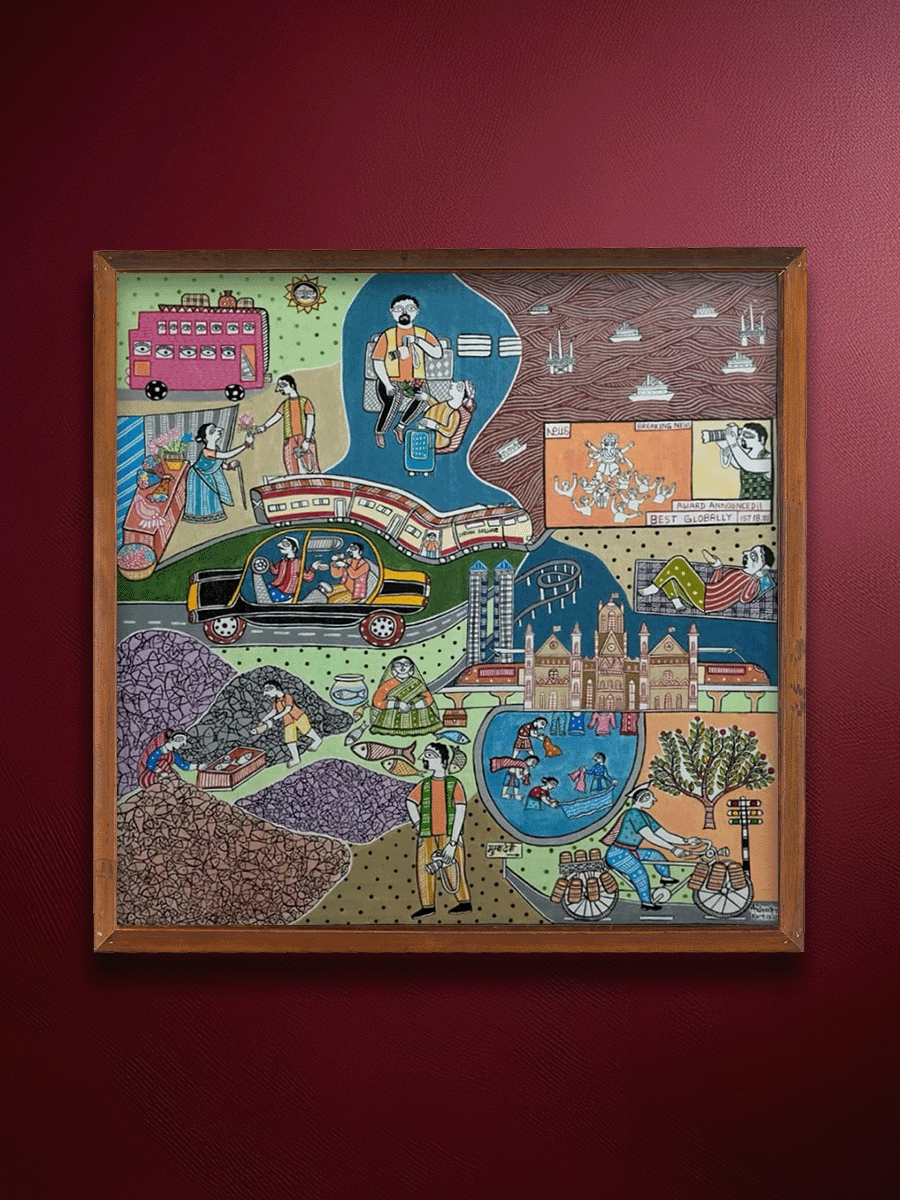 Shop Mumbai Cityscape in Madhubani by Avinash Karn