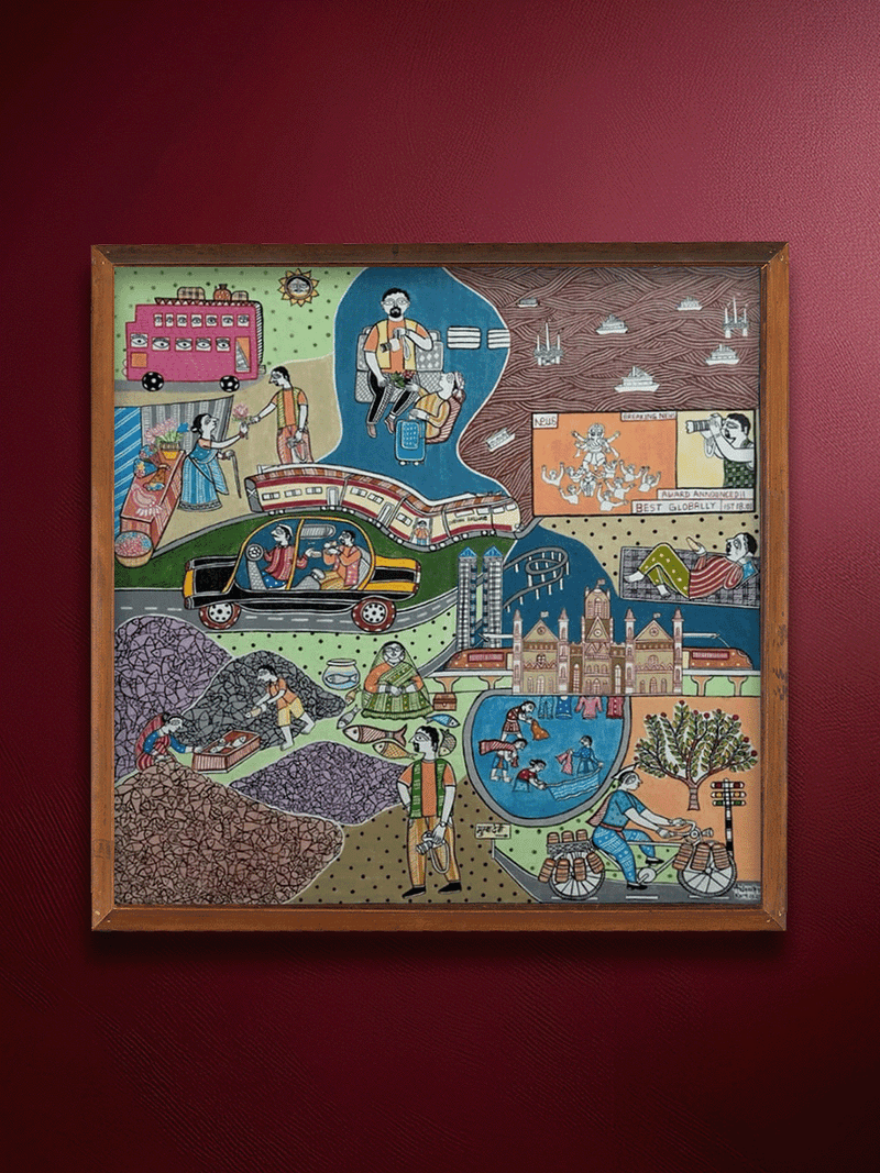 Shop Mumbai Cityscape in Madhubani by Avinash Karn