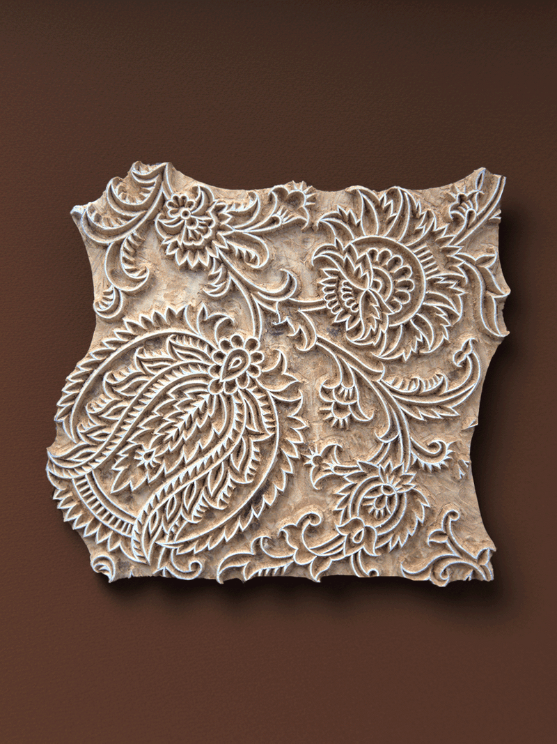 Shop Natural designs: Floral Vines in Wooden Kalamkari Blocks by K. Gangadhar