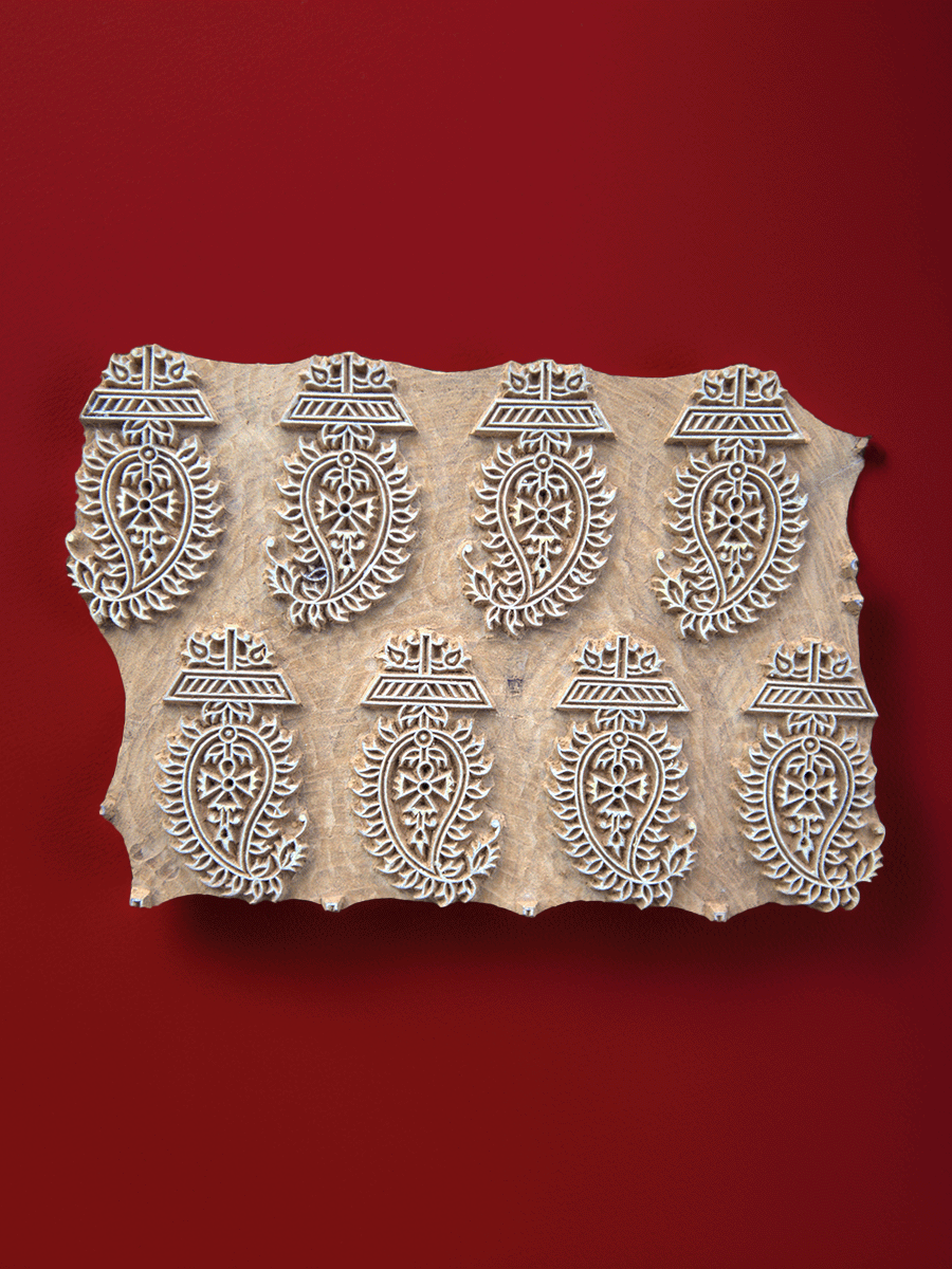 Shop Paisley Motif in Wooden Kalamkari Blocks by K. Gangadhar
