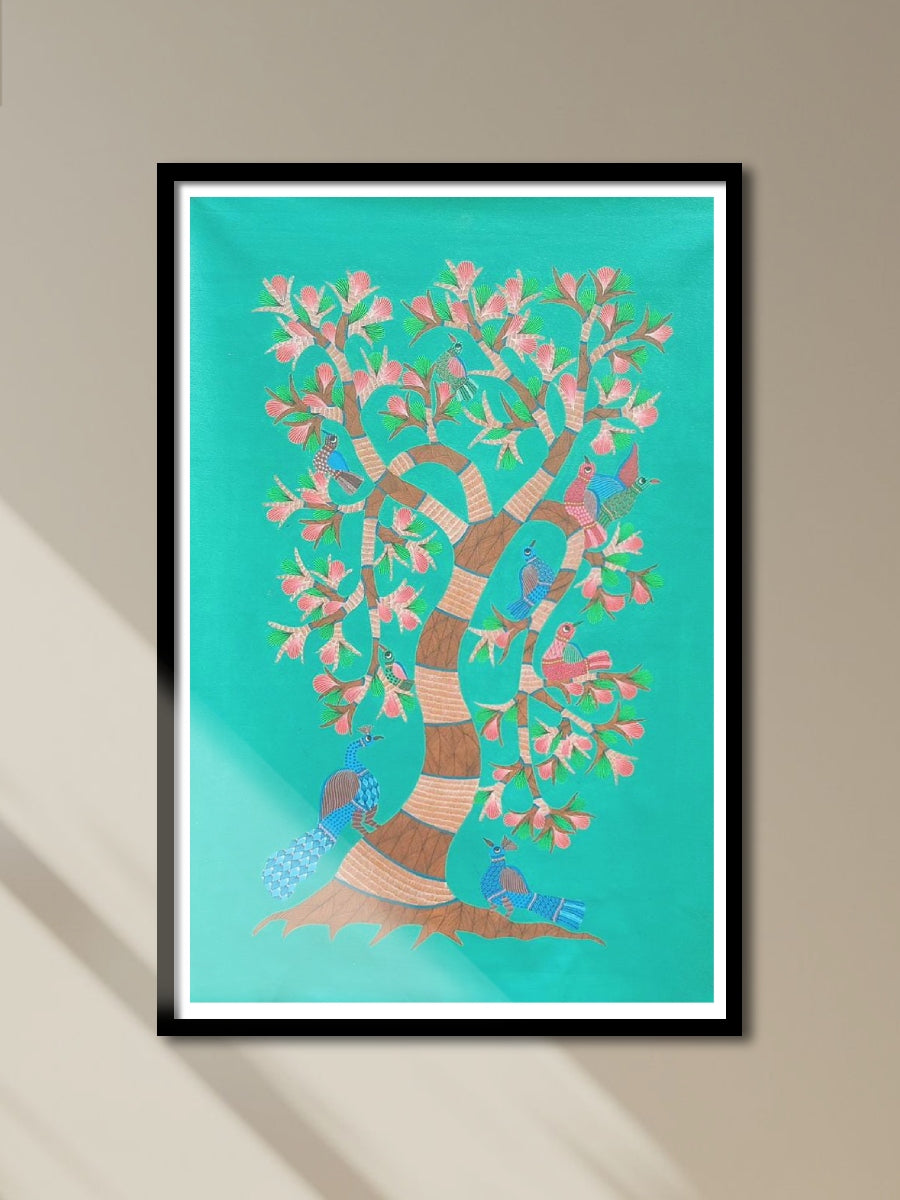 Buy Peacock and Tree in Gond by Kailash Pradhan