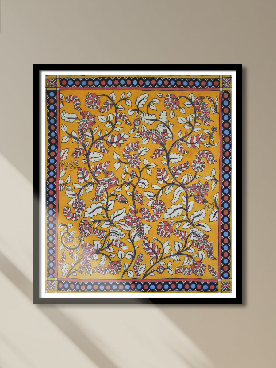 Shop Peacocks Amidst Blossoms in Kalamkari by K. Lakshminarayan