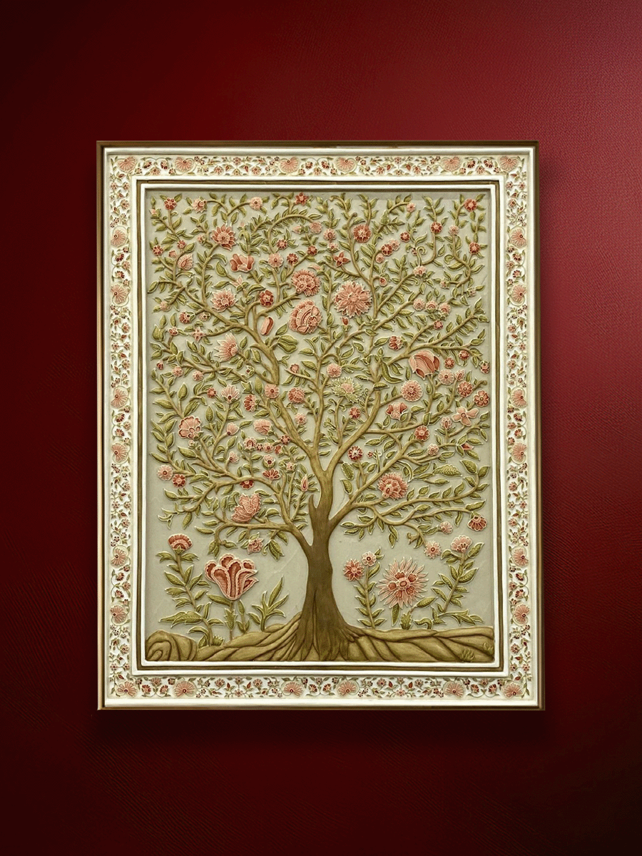 Shop Perennial Pink: Tree of Life in Stone Dust by Amita Sachdeva