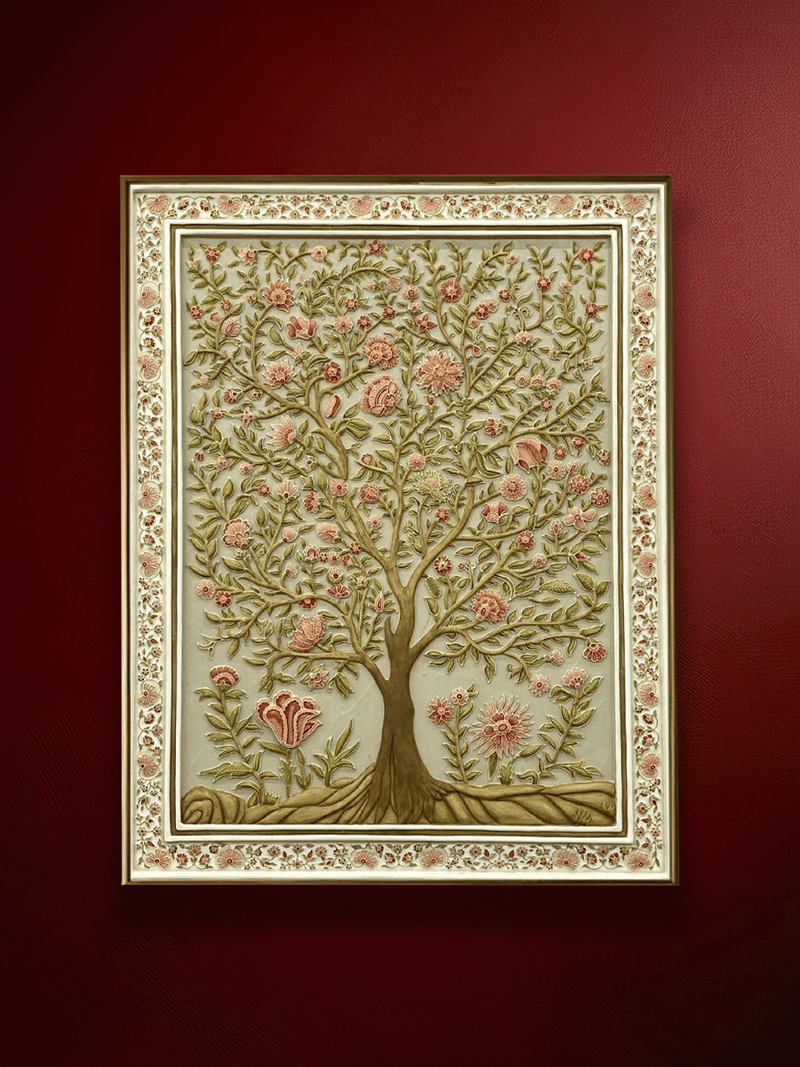 Shop Perennial Pink: Tree of Life in Stone Dust by Amita Sachdeva