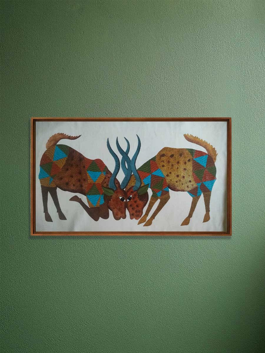 Shop Playful Deer in Gond by Sukhiram Maravi