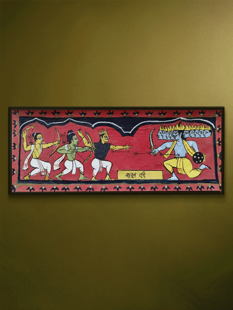 Shop Ravana Badh in Manuscript Painting by Sujit Das