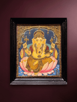 Shop Remover of Obstacles: Lord Ganesha in Tanjore art by Sheratone Antique Arts