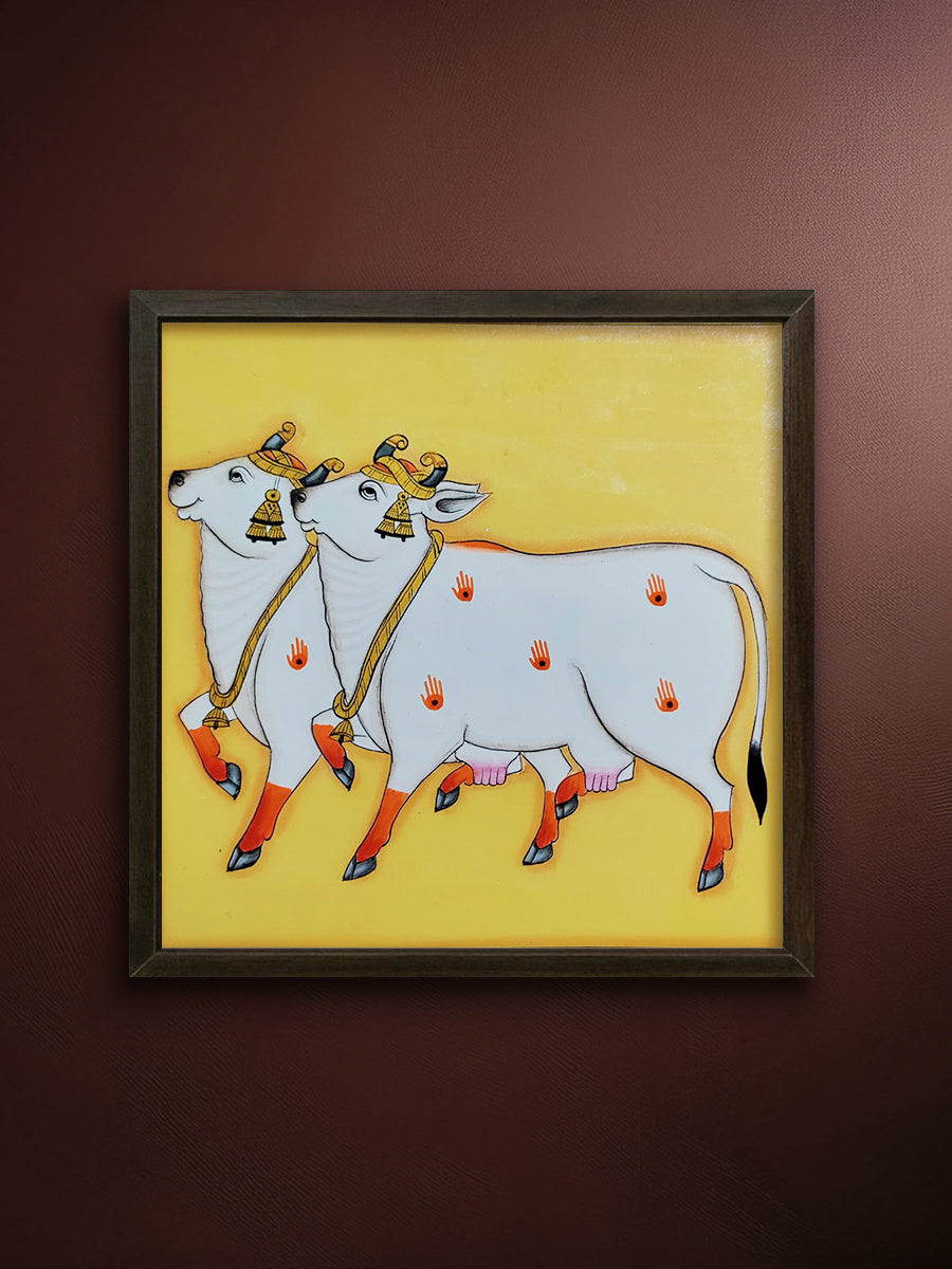 Shop Sacred Cows: The Auspicious Duo in Pichwai by Dinesh Soni