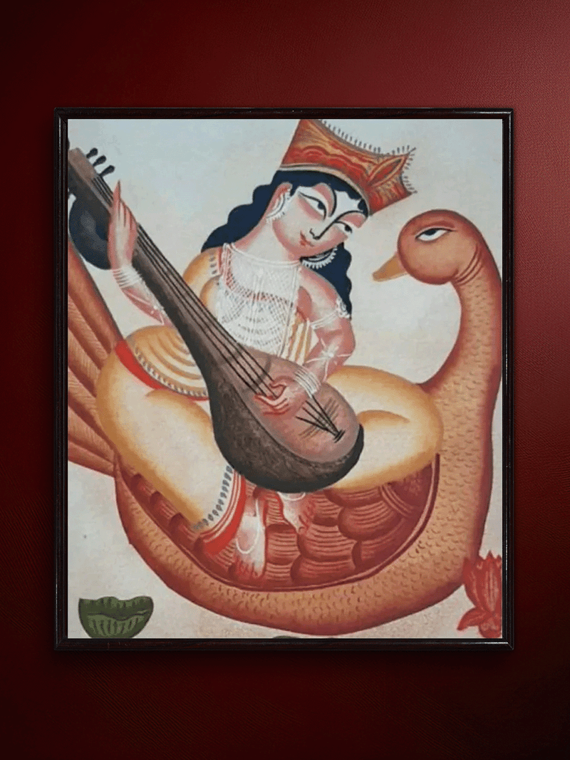 Shop Saraswati's Sanctuary: Kalighat Art by Bapi Chitrakar