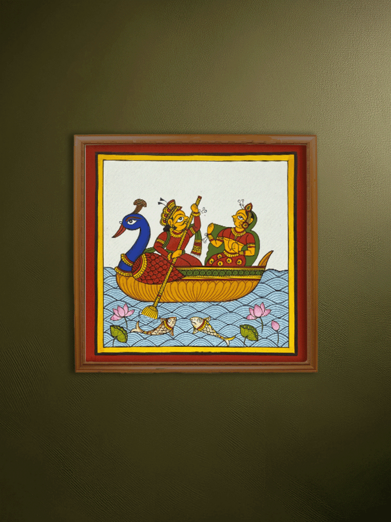 Shop Serene Voyage: Couple on a Boat in Phad by Kalyan Joshi