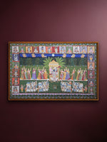 Shop Sharad Purnima: Shrinathji's Cosmic Leela in Pichwai painting by Shehzaad Ali Sherani