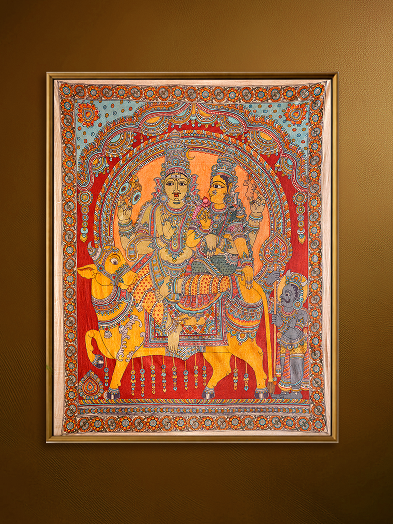 Shiva Parvati in Kalamkari Painting Online