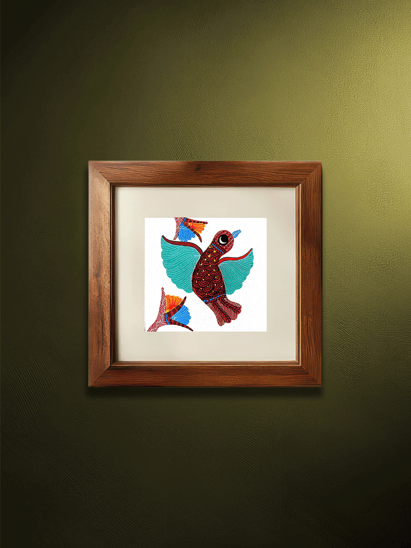 Shop Soaring Grace: A Bird's Flight in Gond by Kailash Pradhan