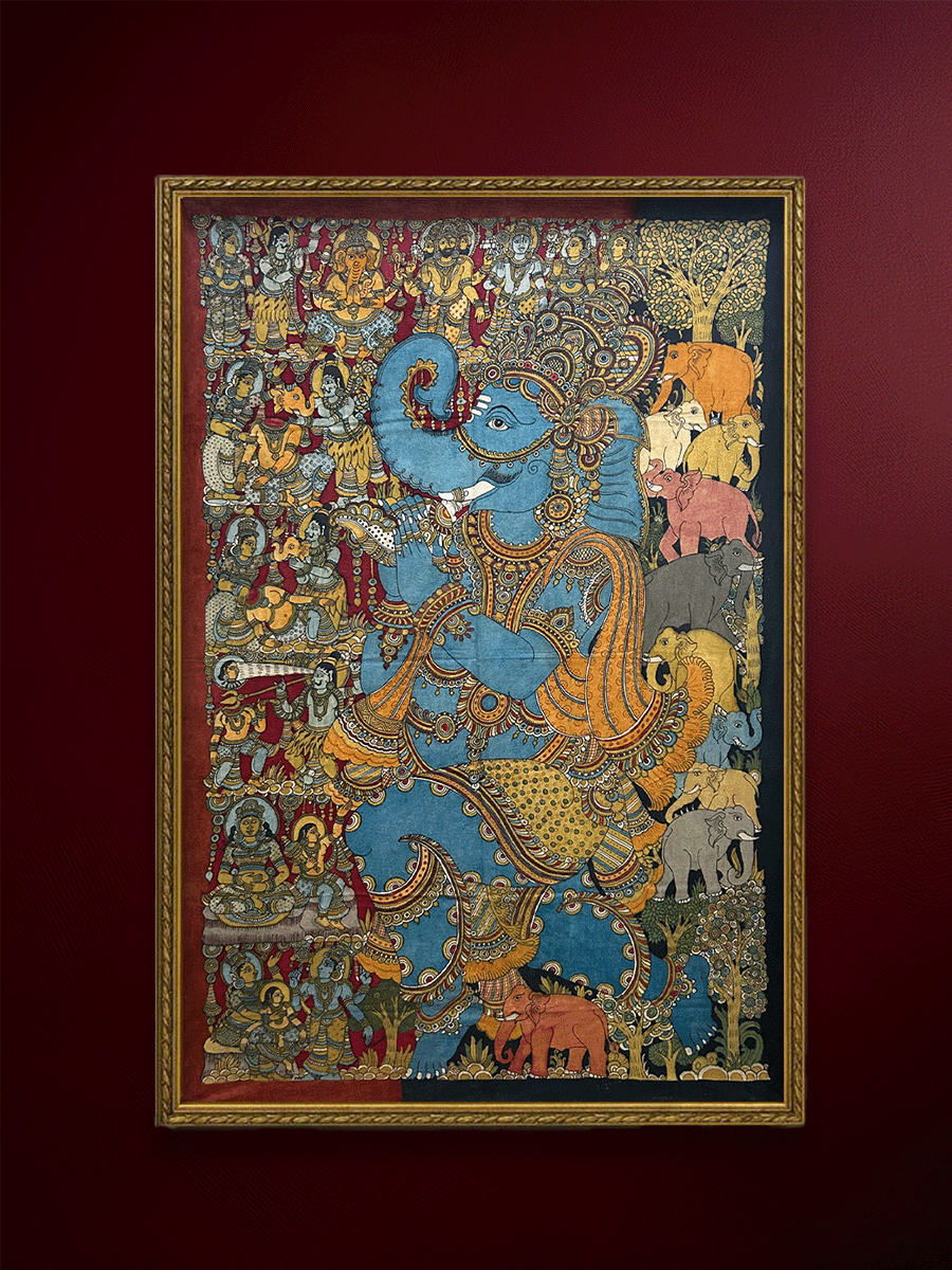 Shop Story of Ganesha: Kalamkari Painting by Harinath.N