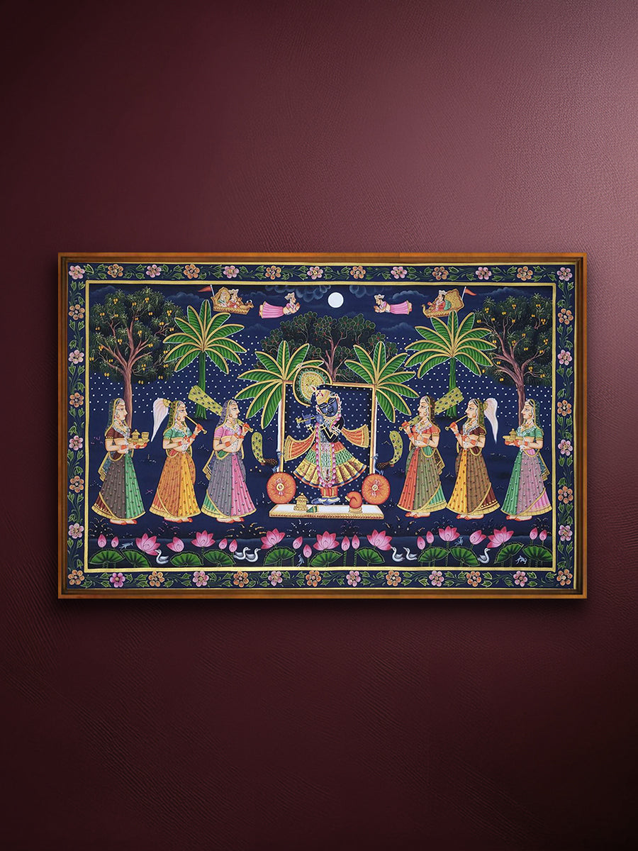Buy Surrounded by Bhakti: Shrinathji in Pichwai by Naveen Soni