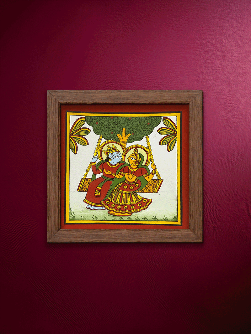 Shop Swing of Divine Love: Lord Krishna and Radha in Phad by Kalyan Joshi
