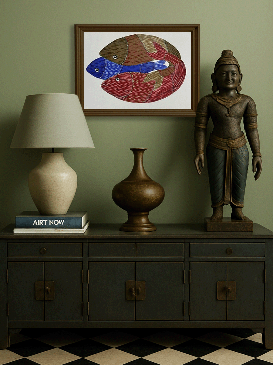 Shop The Aquatic Trio in Gond by Gareeba Singh Tekam