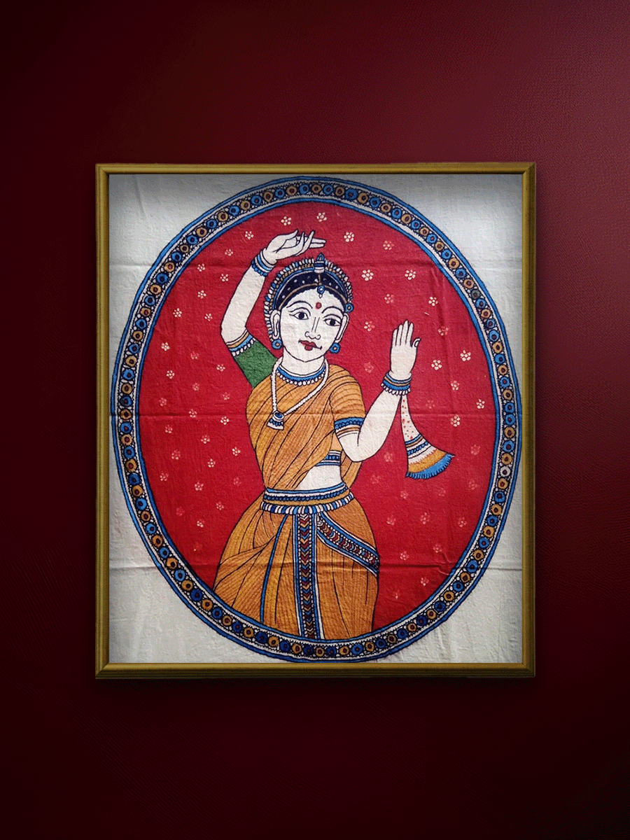 Shop The Art of Dance: Female Dancer in Kalamkari by Siva Reddy
