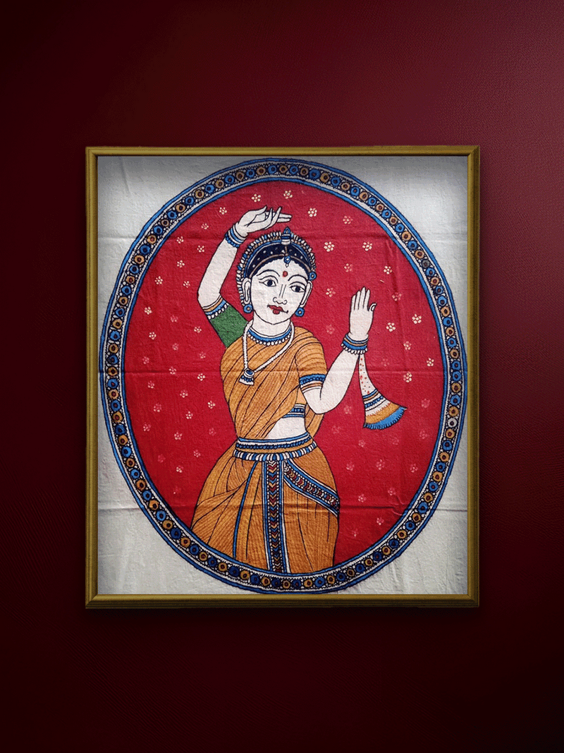 Shop The Art of Dance: Female Dancer in Kalamkari by Siva Reddy