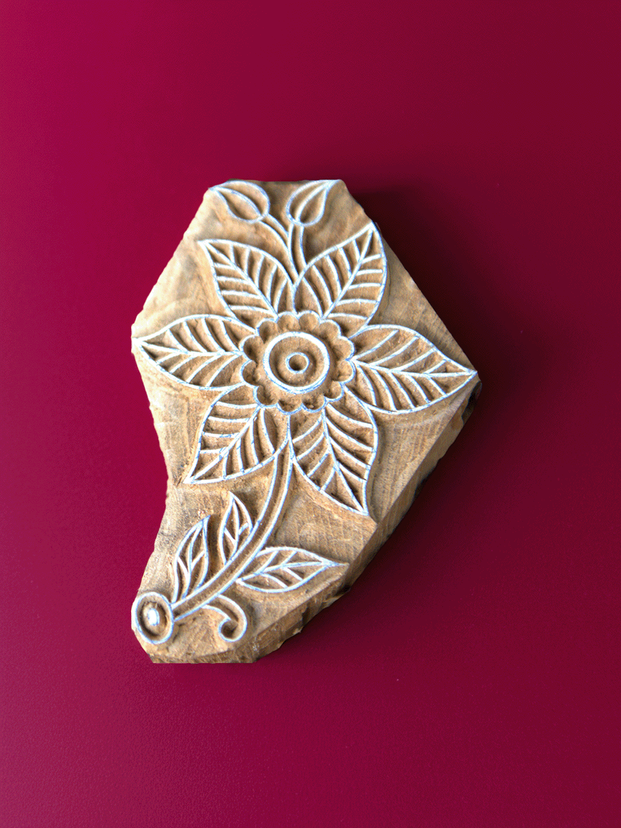 Shop The Artistic Flower in Wooden Kalamkari Blocks by K. Gangadhar