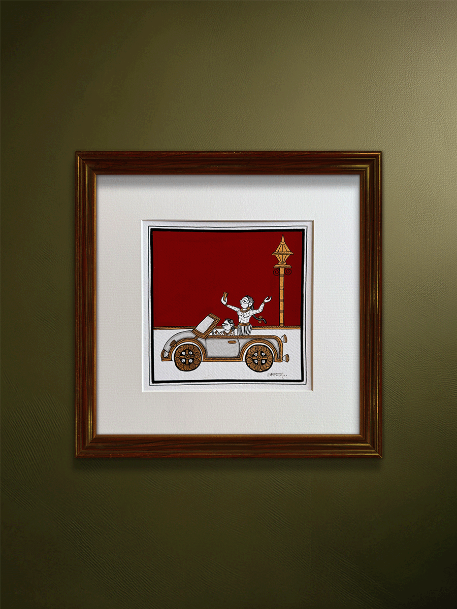 Shop The Carefree Car Drive in Phad Painting by Kalyan Joshi