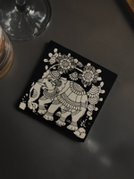 Shop The Classic Monochrome: Elephant Tholu Coaster by Sindhe Siva
