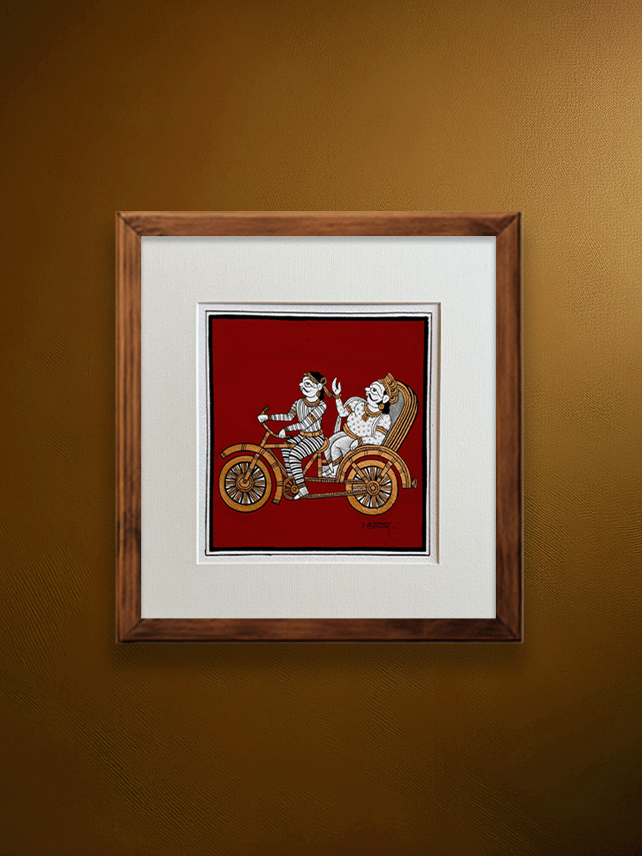 Shop The Cycle Rickshaw Ride: A Phad Painting by Kalyan Joshi