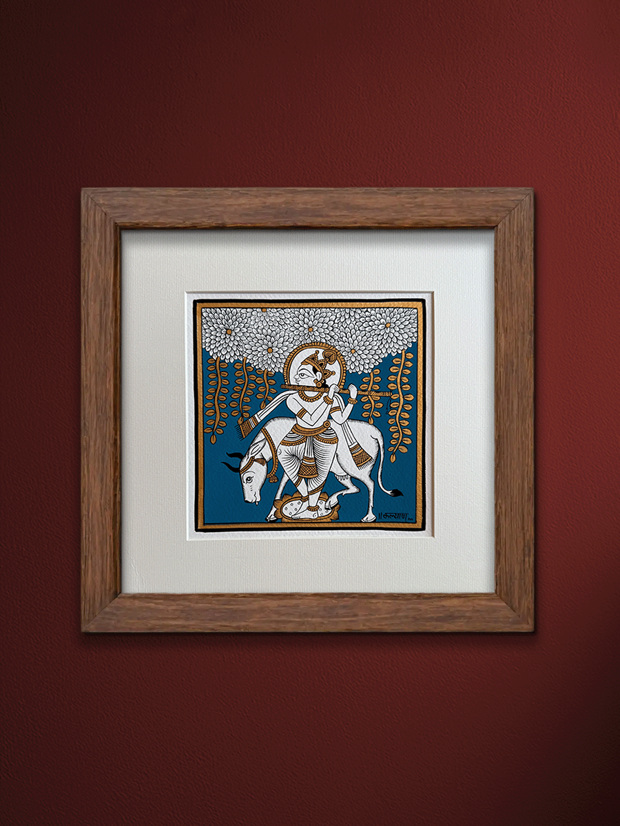 Shop The Divine Cowherd: A Phad Painting by Kalyan Joshi