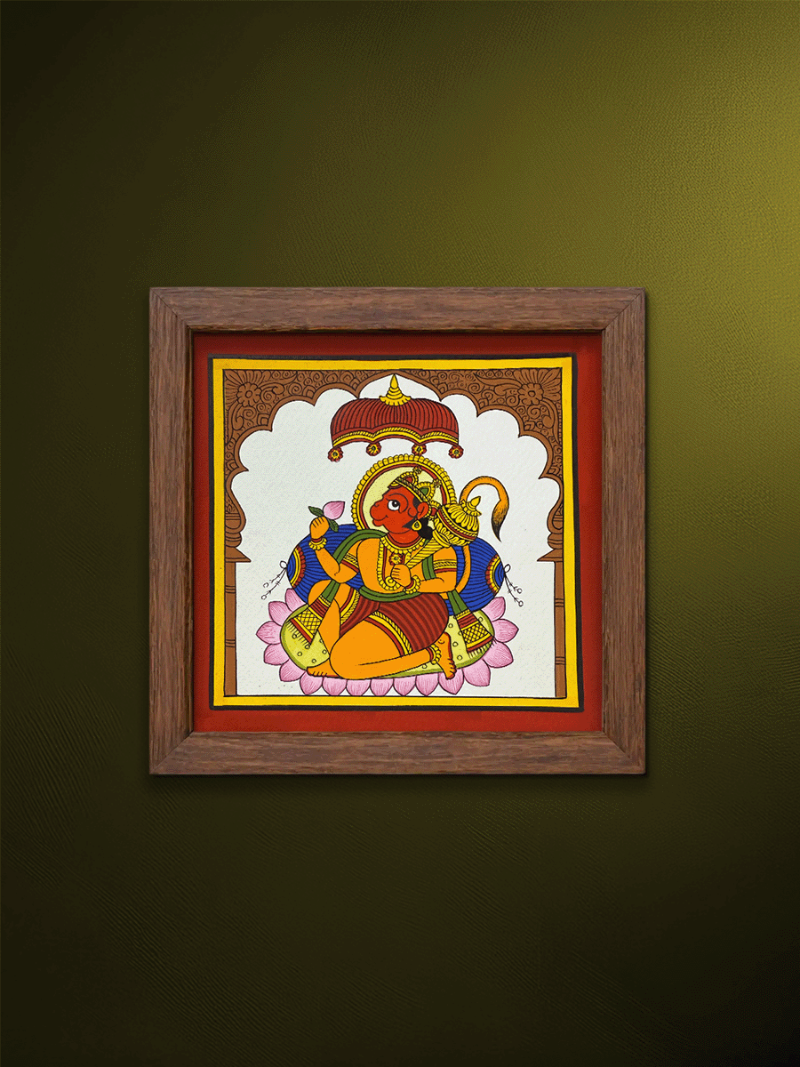 Shop The Divine Devout: Lord Hanuman in Phad painting by Kalyan Joshi